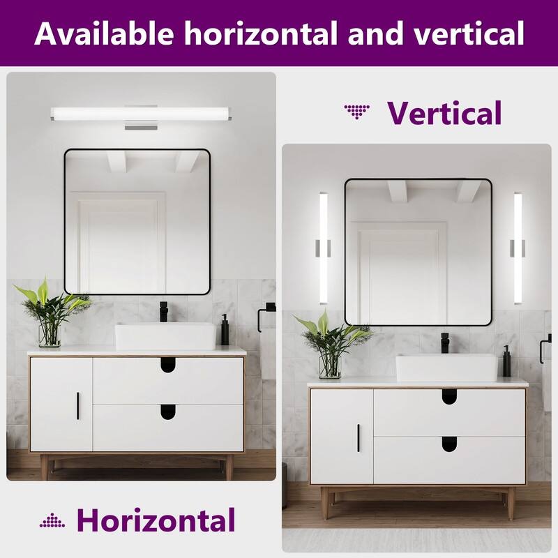 Dimmable LED Bath Bar, Modern Square Bathroom Vanity Light For Mirror