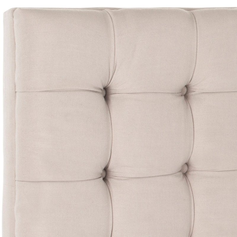 SAFAVIEH Janae Taupe Linen Upholstered Tufted Headboard (King)