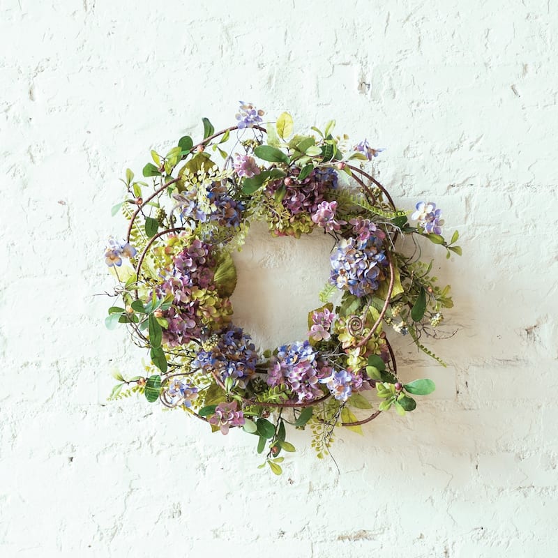 Hydrangea Wreath 22"D Cloth