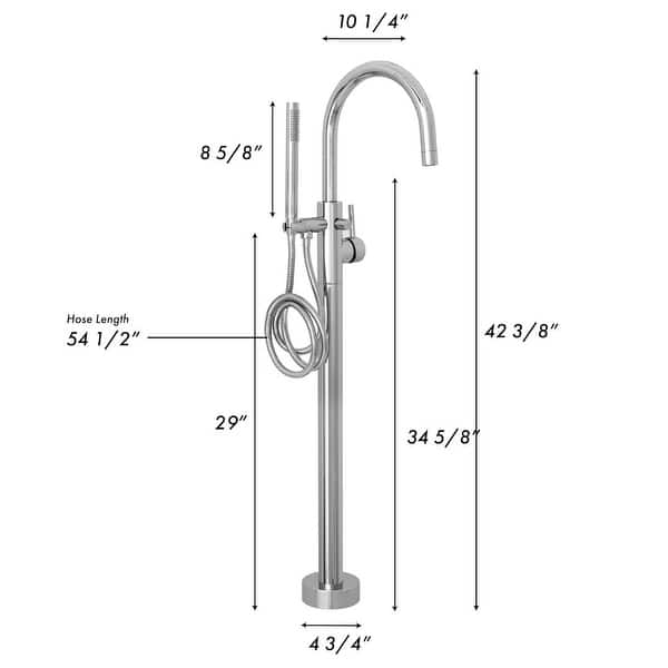 dimension image slide 2 of 6, ZLINE Emerald Bay Bath Tub Filler