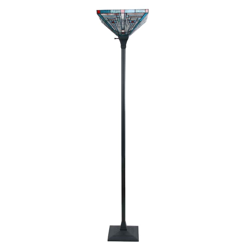 Tiffany-Style Mission Design 1-light Blackish Bronze Floor Lamp
