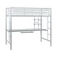 preview thumbnail 8 of 11, Walker Edison Abner Twin Metal Loft Bed with Desk - Silver