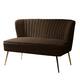 Monica Mid-century Channel Tufted Upholstered Loveseat - BROWN