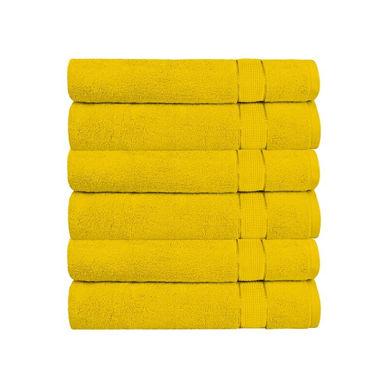 Luxurious Cotton Hand Towels 6 Pack Set (16 x 32 inches) Soft and Absorbent 600 GSM Towels for Bathroom, Gym, Shower, Hotel, Spa