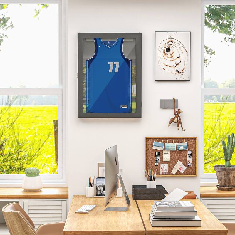 24"*32" Wall-Mounted Memorabilia Acrylic Shadow Box with Hanger