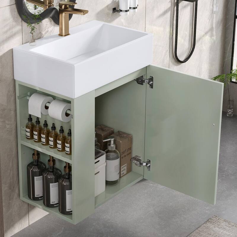 20" Bathroom Vanity with Ceramic Sink