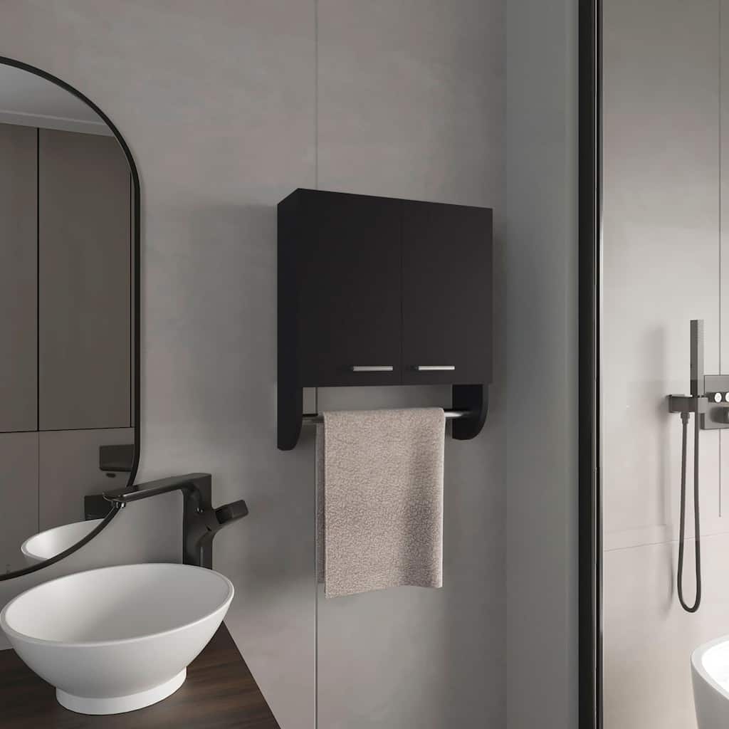 Space-Saving Wall-Mounted Medicine Cabinet with 2 Shelves and 2 Doors, White Finish, Compact Design