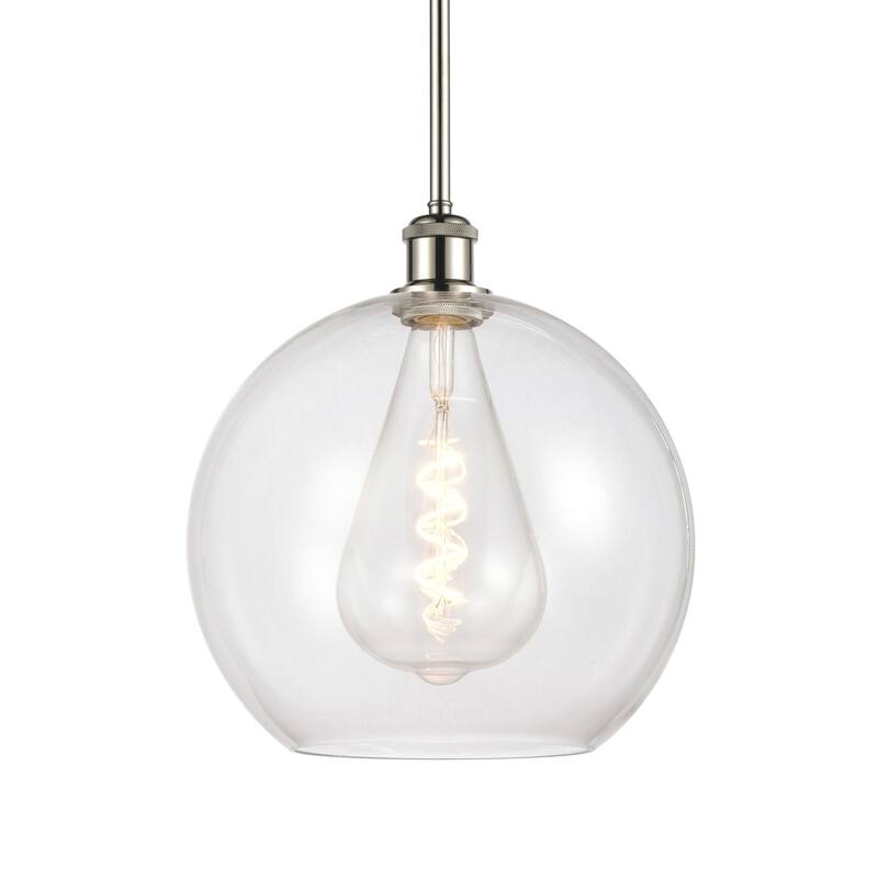 Innovations Lighting 516-1S-14-12 Athens Pendant Athens 12" Wide - Polished Nickel / Clear