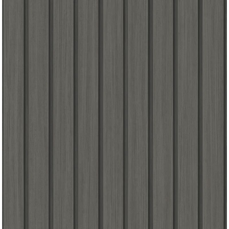 Stacy Garcia Home Faux Wooden Slats Peel and Stick Wallpaper - 20.5 in. W x 18 ft. L - Charcoal