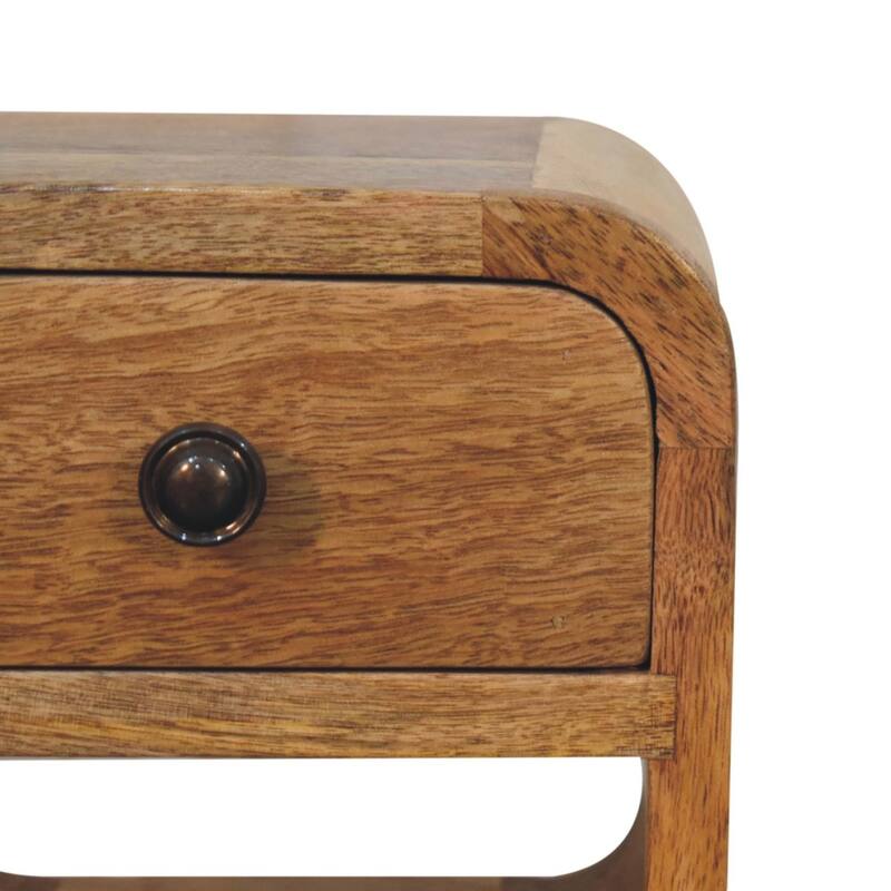 HomeRoots 16" Oak Solid Wood Square One Drawer Nightstand