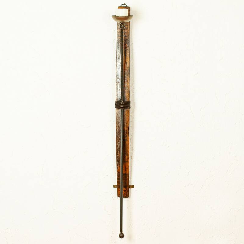 Novica Handmade High Hacienda Lights Iron And Wood Wall Sconce