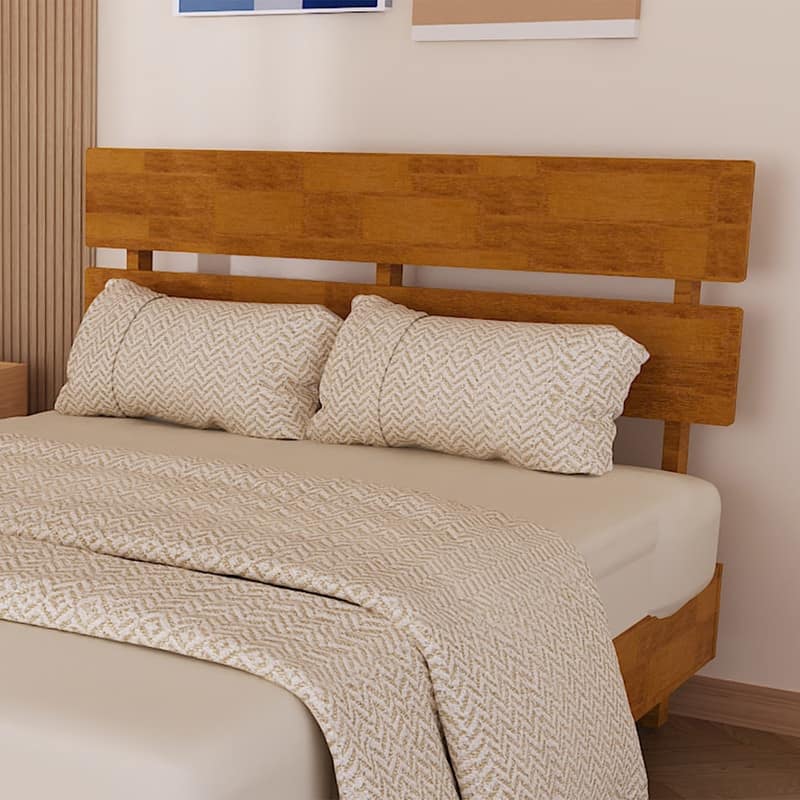 Solid Wood Modern Platform Bed Frame with Headboard