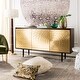 preview thumbnail 1 of 7, SAFAVIEH Couture Eleni Brass Sideboard - Dark Brown - 18 in w x 69 in d x 36 in h