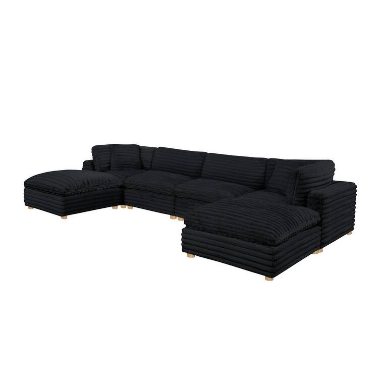 Best Quality Furniture 4-Piece Section Corduroy Modular