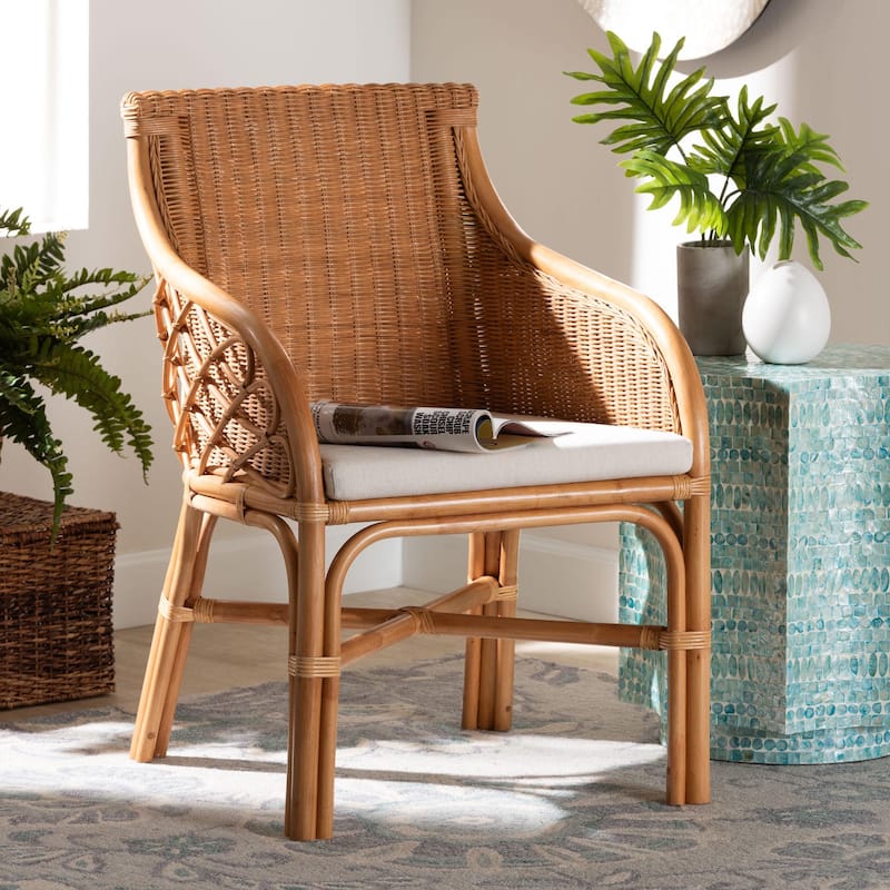 Carolyn Bohemian Light Honey Rattan Dining Chair