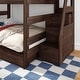 preview thumbnail 14 of 22, Max and Lily Modern Farmhouse Queen Over Queen Bunk Bed With Staircase and Storage Drawers