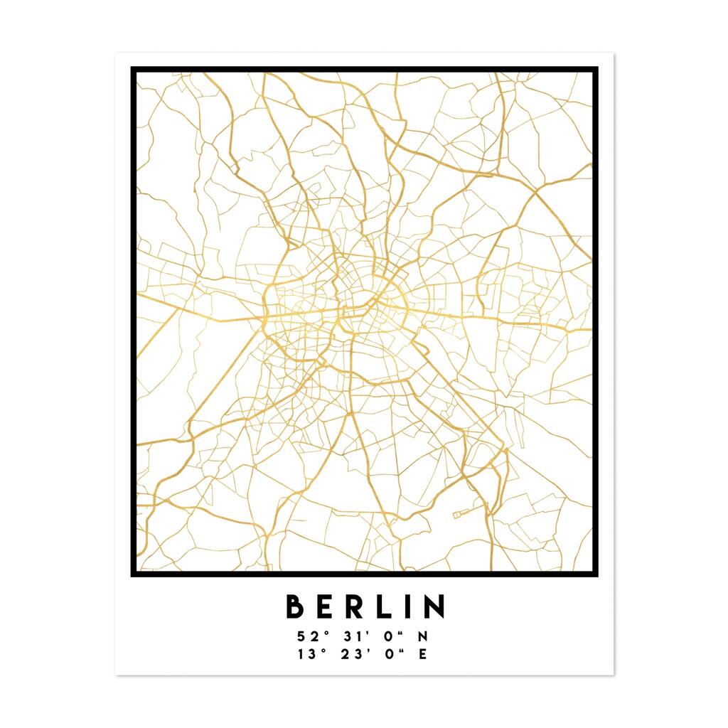 Berlin Germany Berlin Street Map Maps Minimal Urban Art Print/Poster
