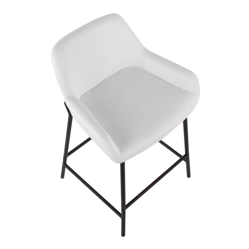 Carbon Loft Galotti Black Fixed-Height Upholstered Counter Stool - Set of 2