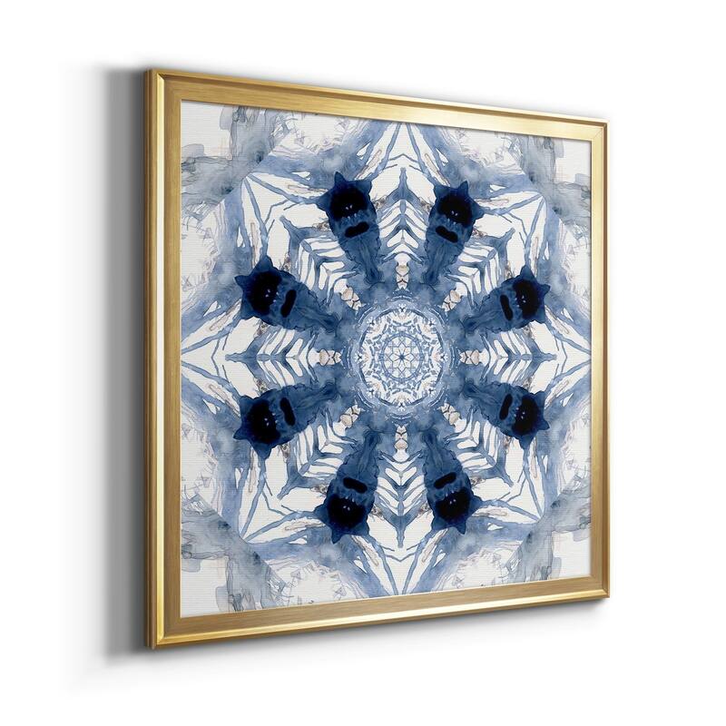 Indigo Kaleidoscope III Premium Framed Canvas - Ready to Hang