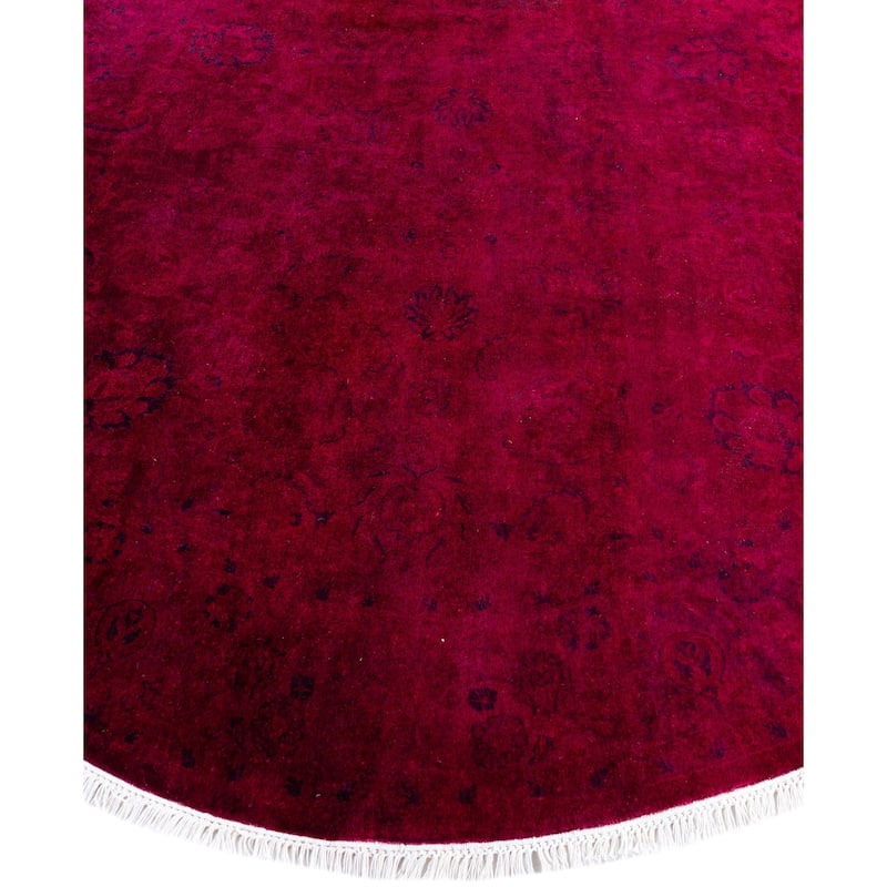 Overdyed One-of-a-Kind Hand-Knotted Area Rug - Pink - 6' 1" x 6' 1"