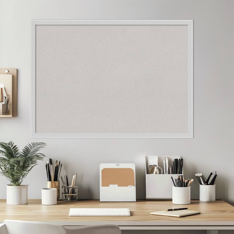 Incline Silver Wood Framed Cork Board - Bulletin Board, Organization Board, Pin Board