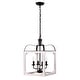 preview thumbnail 2 of 8, Valeria 14 Inch Modern-Farmhouse Style Imitation Wood Grain Finish Pendant Lighted Chandelier 4-Light - N/A