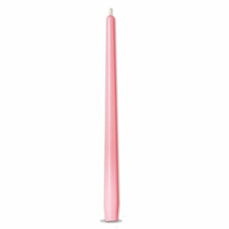 Color Studio 12" Traditional Taper Unscented Smokeless Paraffin Wax Candle Pink Set of 4 Burn Time 8 hrs.