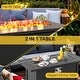 preview thumbnail 5 of 5, Outdoor 50000 BTU Rectangular 45” Propane Fire Pit Table with Glass Wind Guard for Patio, Deck, Backyard, Black - N/A