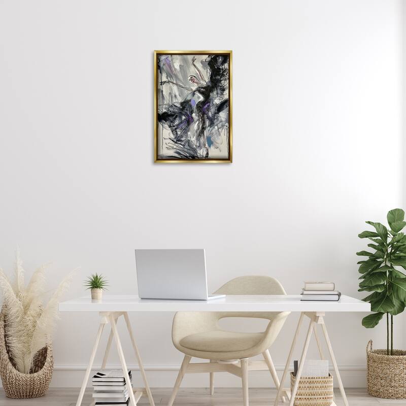 Stupell Abstract Elegance Dancer Framed Floater Canvas Wall Art Design By Lucille Lee