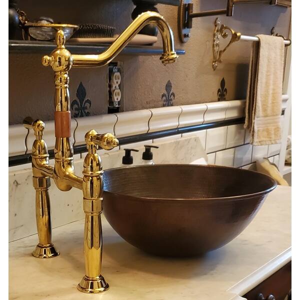 Sinkology BRV-1405BC Hubble Handmade Pure Solid Vessel Sink, 14, Aged Copper Sinkology BRV-1405BC Hubble Handmade Pure Solid Vessel Sink, 14, Aged Copper