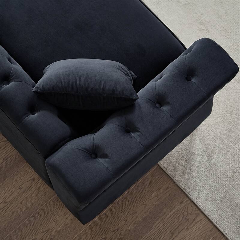 2 Seater Sofa Tufted Couch with Metal Foot and Nailhead