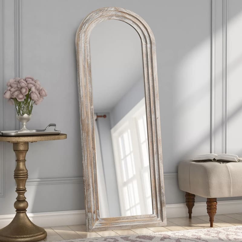 Classic Arched Solid Wood Framed Full Length Mirror