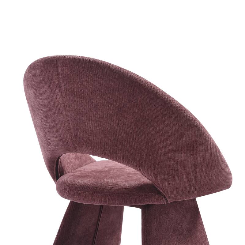 Angelina Modern Curved Back Forest Green Upholstered Dining Chair - Set of 2