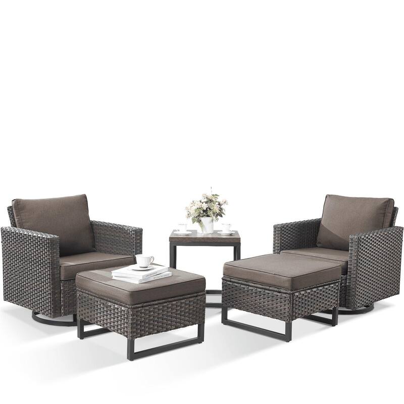 Pocassy Patio Swivel Chair with Soft Cushion