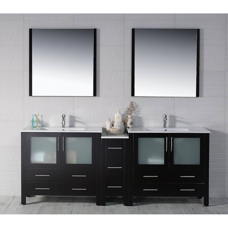 Blossom Sydney 84" Solid Wood Double Sink Bathroom Vanity with Cabinet