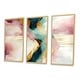 preview thumbnail 9 of 17, Designart "Abstract Geode Geometric Pink And Green III" Modern Geometric Framed Canvas Art Print - 3 Panels