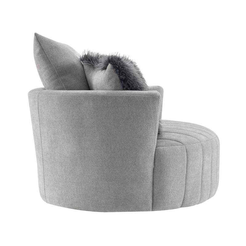 Furniture of America Arven Modern 45-inch Fabric Vertical Channel Swivel Accent Chair