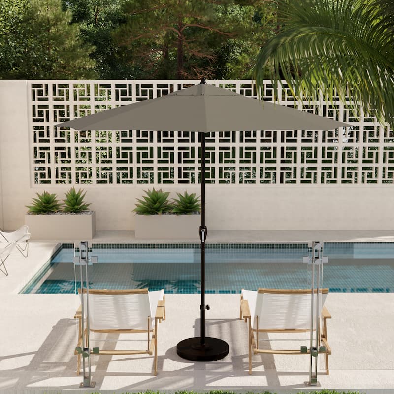 North Bend 9-foot Crank Open Auto-tilt Bronze Finish Patio Umbrella by Havenside Home (Base not included) - Taupe