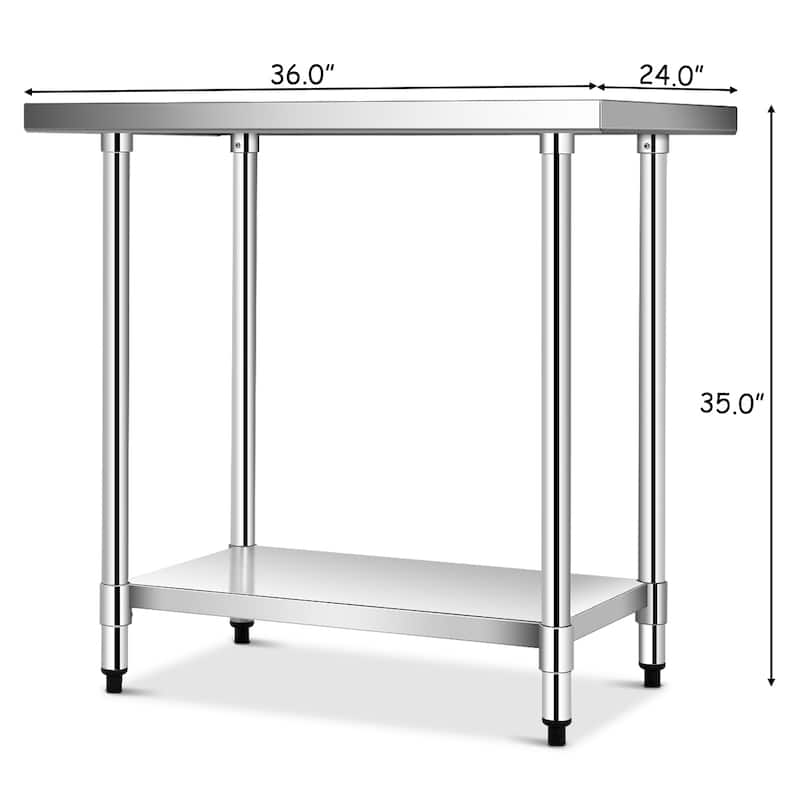 Gymax 24'' x 36'' Stainless Steel Food Prep & Work Table Commercial - See Details