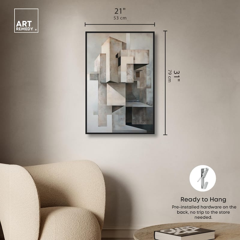Grey Matrixy Canvas by Art Remedy
