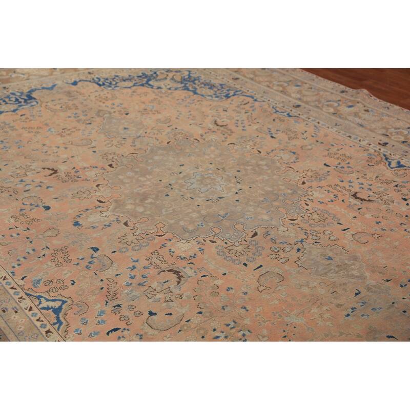 Orange Mashad Persian Area Rug Hand-Knotted Wool Carpet - 9'5"x 12'5"