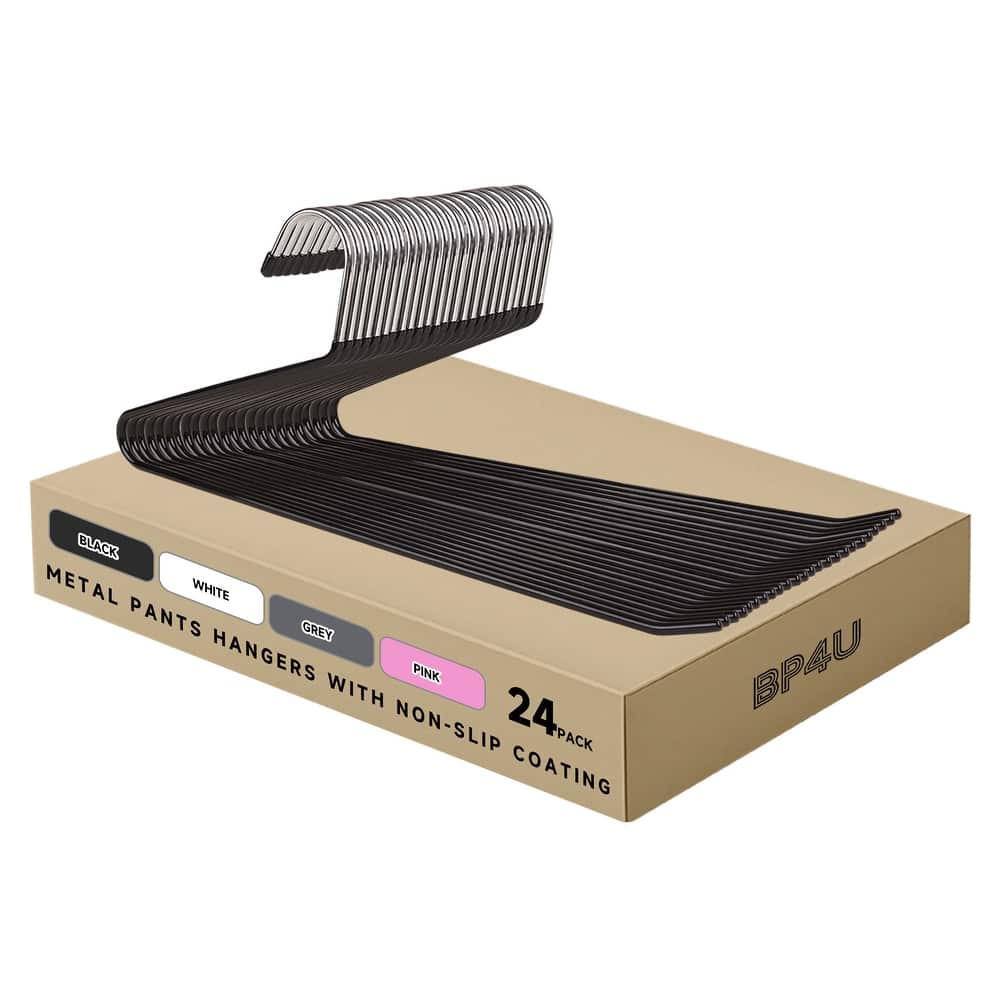 BP4U Open-Ended Metal Pants Hangers, Steel Towel & Scarf Hangers for Jeans, Trousers, Dresses & Bath Towels