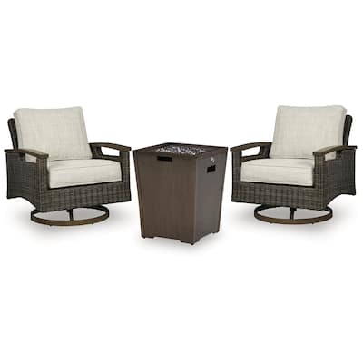 Signature Design by Ashley Rodeway South Brown 3-Piece Outdoor Package - 32"W x 37"D x 37"H