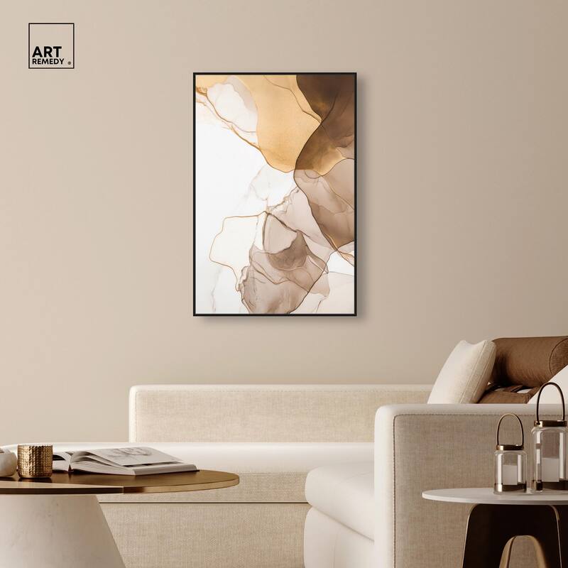 Sepia Silk Streams Canvas by Art Remedy