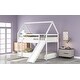 preview thumbnail 14 of 16, Modern Twin Size Wood Bunk House Bed with Slide, Ladder & Roof, Gray