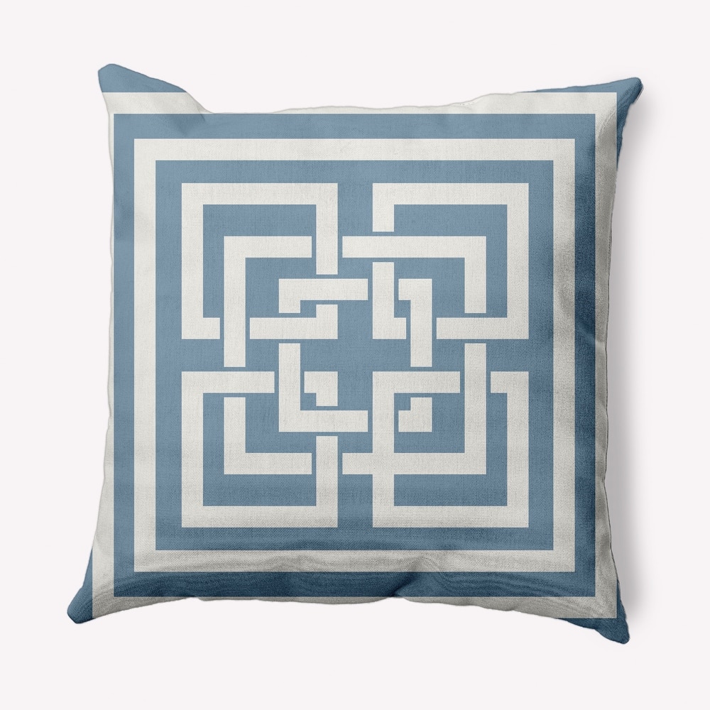 Greek New Key Nautical Indoor/Outdoor Throw Pillow