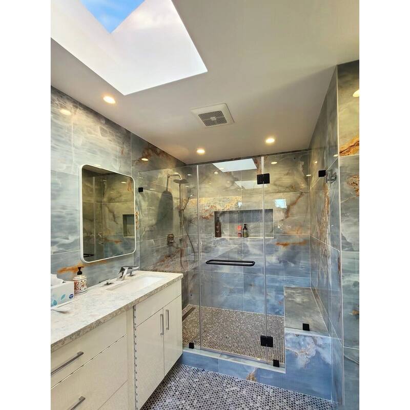 CEL 18" x 18" Tubular Back-to-Back Pull Handle / Towel Bar for shower door