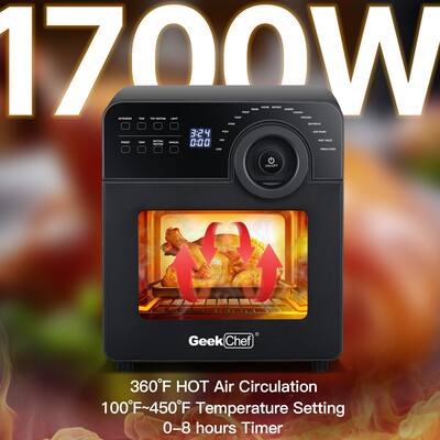 Air Fryer Toaster Oven with Rotisserie and Dehydrator 15 QT