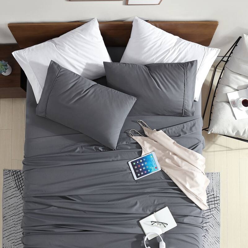 Swift Home Double Brushed Ultra Soft Microfiber Sheets 4-Piece Sheet Set Bedding Set - Assorted Colors