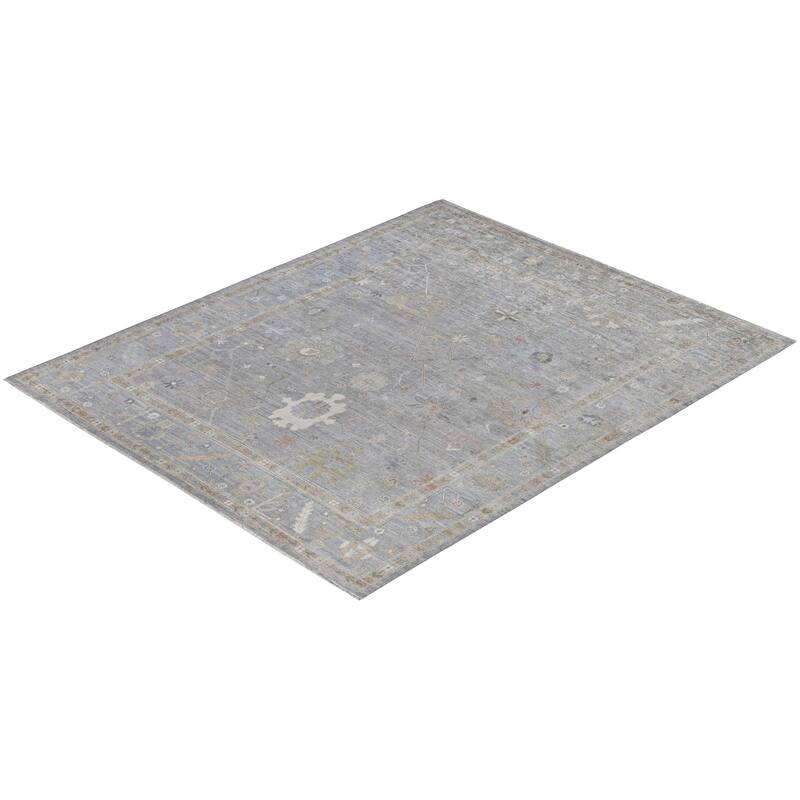 Oushak One-of-a-Kind Hand-Knotted Area Rug - Gray - 8' 4" x 9' 11"